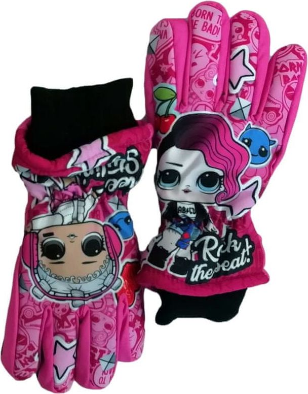 SETINO Dívčí lyžárske rukavice "LOL" - růžová - 7–8 let - obrázek 1