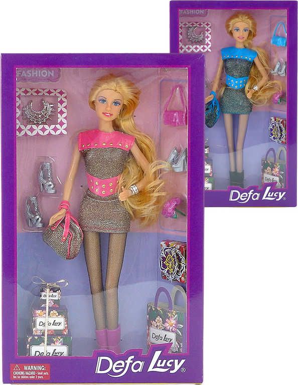 DeFa Lucy nákupy modní panenka 29cm trendy set s doplňky 2 barvy v krabici - obrázek 1