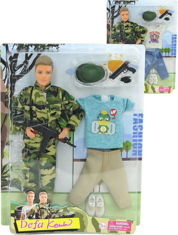 DeFa Kevin panák 29cm voják + trendy obleček 2v1 set s doplňky 2 druhy - obrázek 1