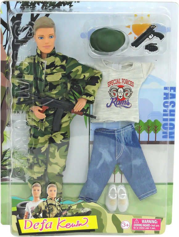 DeFa Kevin panák 29cm voják + trendy obleček 2v1 set s doplňky 2 druhy - obrázek 2