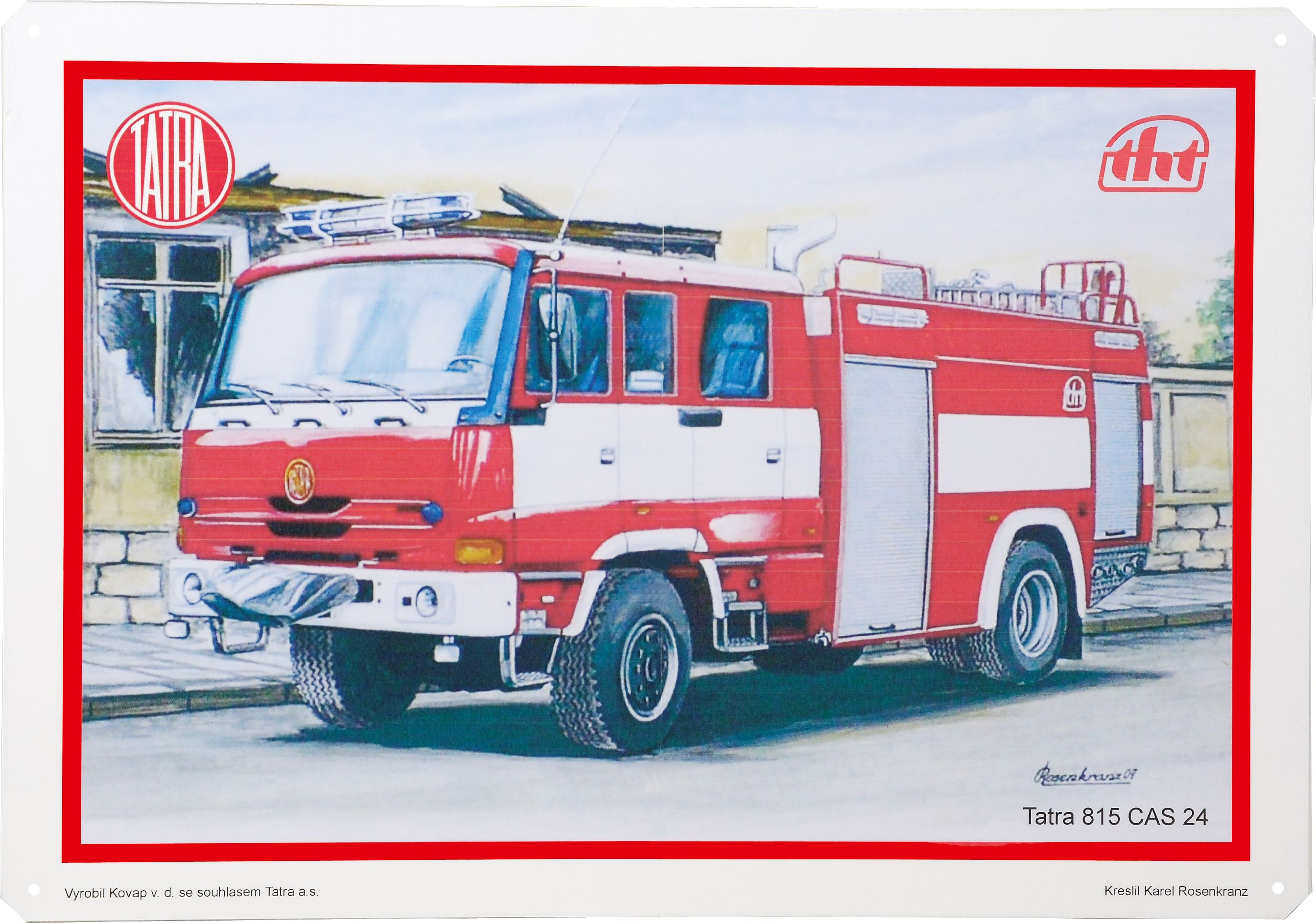 Kovap Plechová tabule Tatra hasič A4 - obrázek 1