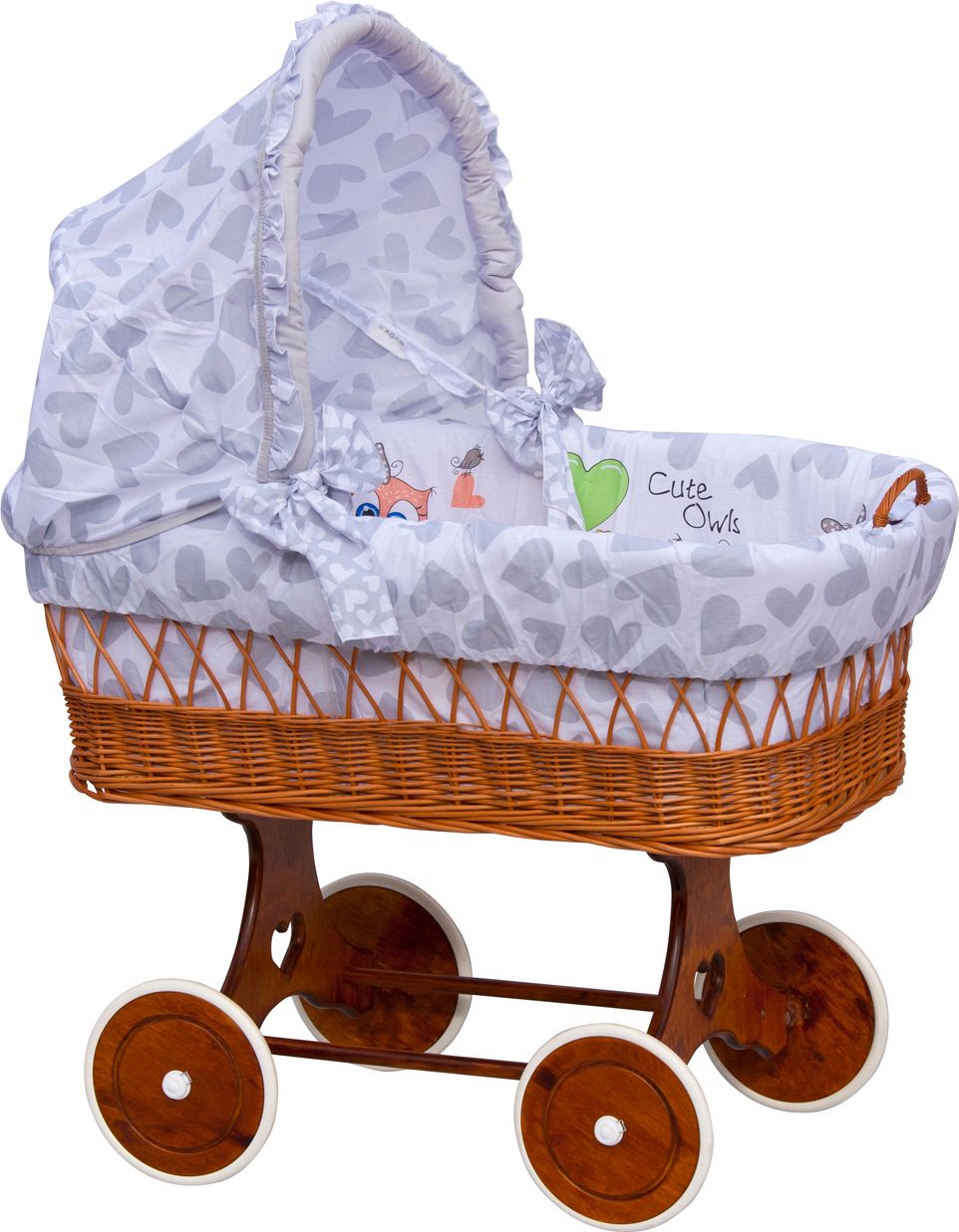 Proutěný košík na miminko s boudičkou Scarlett Kulíšek - šedá - obrázek 1