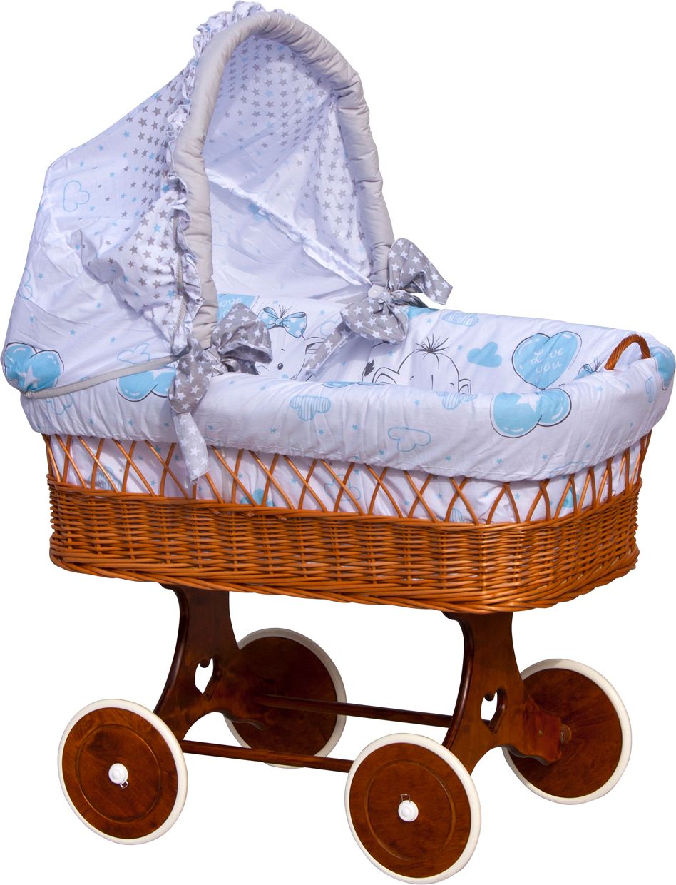 Proutěný košík na miminko s boudičkou Scarlett Gusto - modrá - obrázek 1