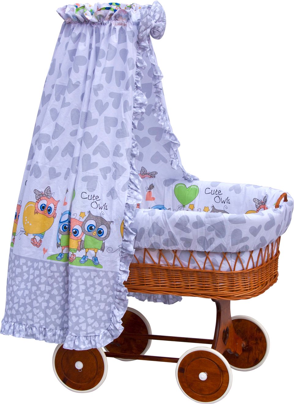 Proutěný košík na miminko s nebesy Scarlett Kulíšek - šedá - obrázek 1