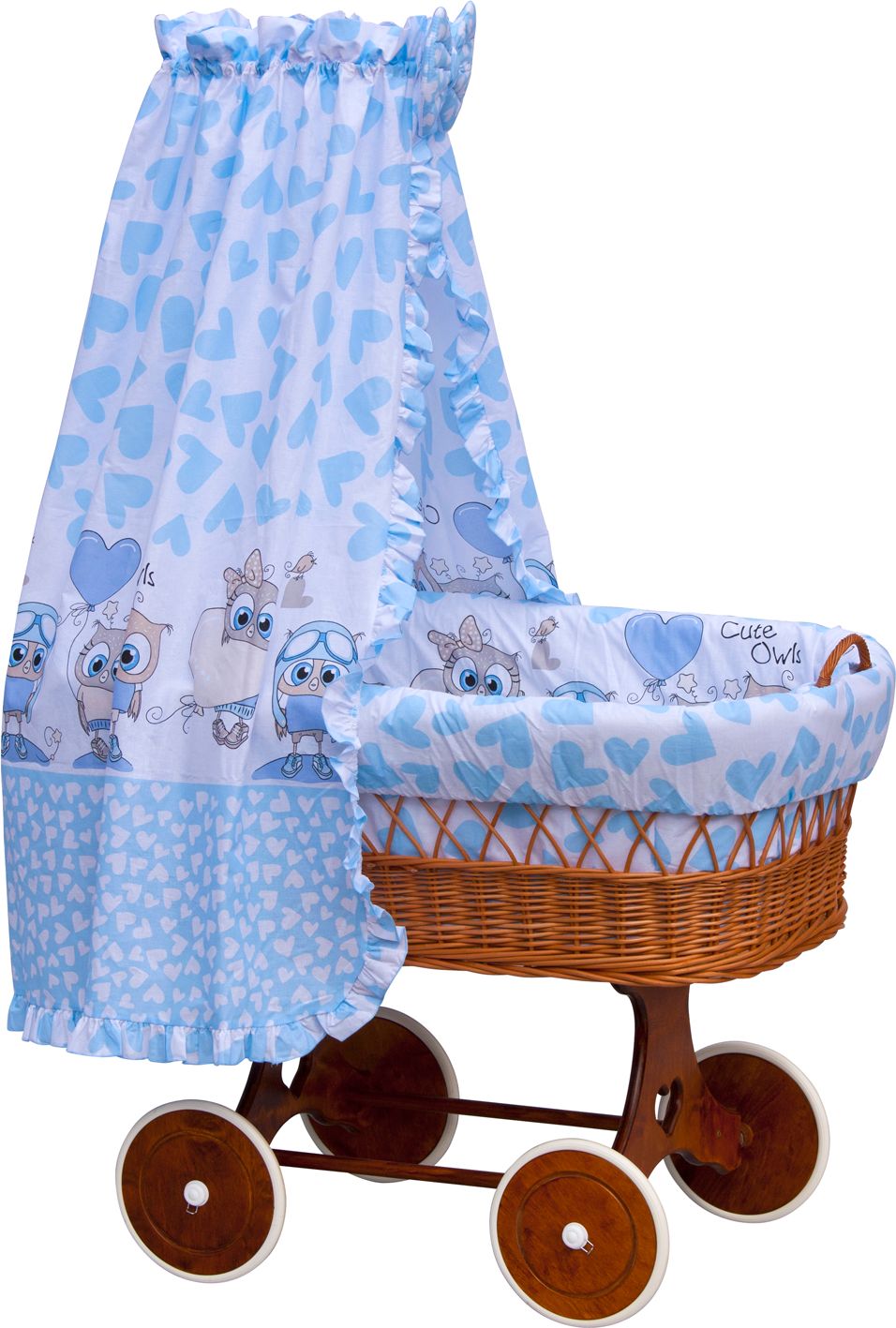 Proutěný košík na miminko s nebesy Scarlett Kulíšek - modrá - obrázek 1