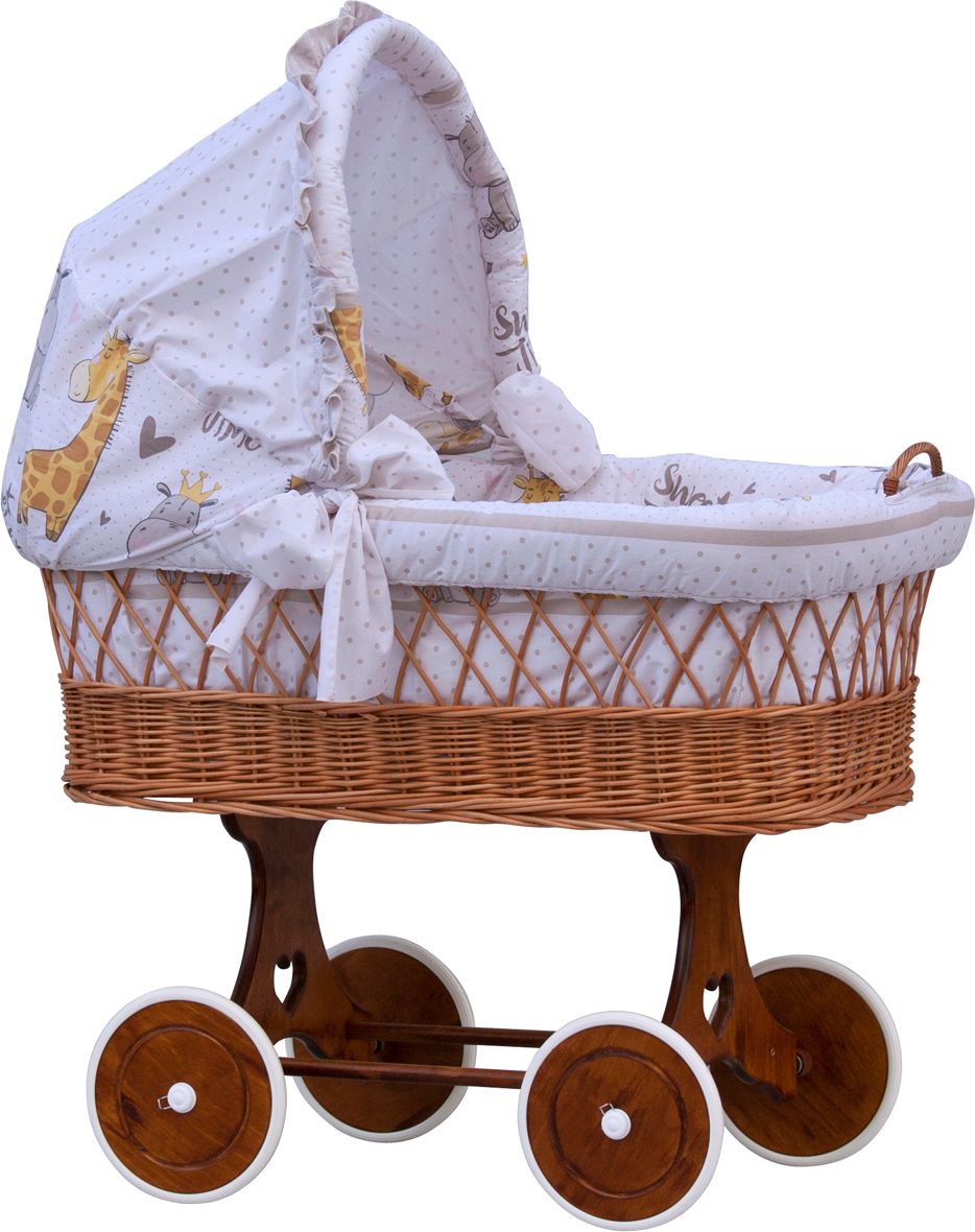 Proutěný košík na miminko s boudičkou Scarlett Nebula - béžová - obrázek 1