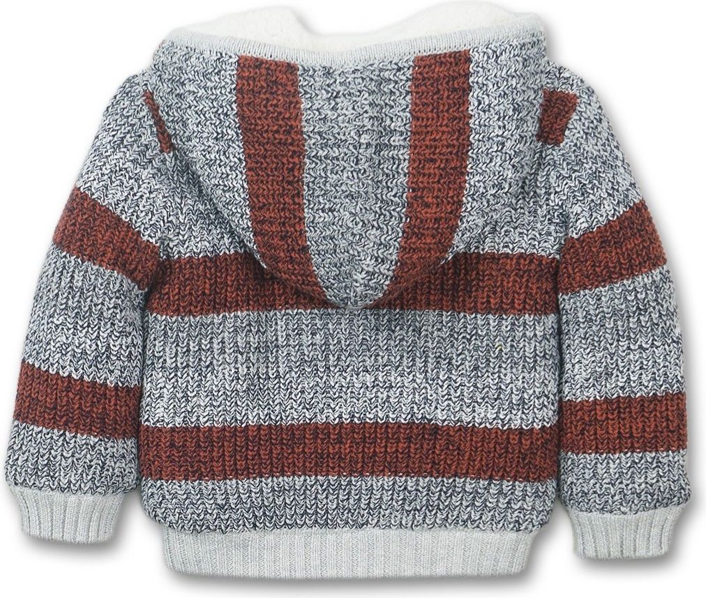 DIRKJE Svetr s kapucí D-CUTIE IS MY SuperPower 68 Navy + grey + rusty brown - obrázek 2