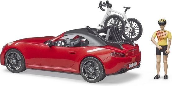 Bruder 3485 Sportovní auto Dodge s cyklistkou a kolem - obrázek 3