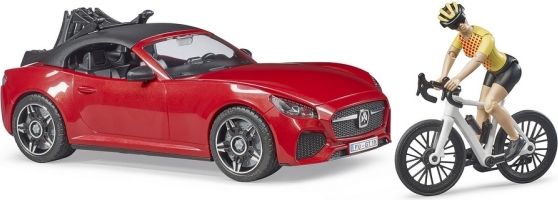 Bruder 3485 Sportovní auto Dodge s cyklistkou a kolem - obrázek 4