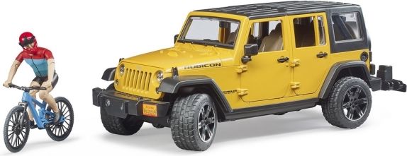 Bruder 2543 Jeep Wrangler Rubicon s cyklistou a kolem - obrázek 3