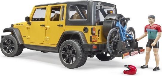 Bruder 2543 Jeep Wrangler Rubicon s cyklistou a kolem - obrázek 4