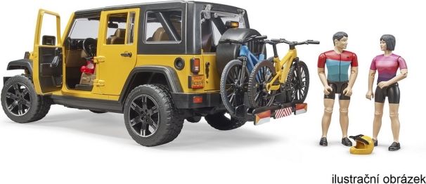 Bruder 2543 Jeep Wrangler Rubicon s cyklistou a kolem - obrázek 5