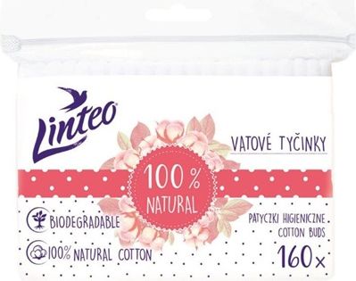 Linteo | Nezařazeno | Papírové vatové tyčinky 100% natural Linteo 160 ks v sáčku | Dle obrázku |