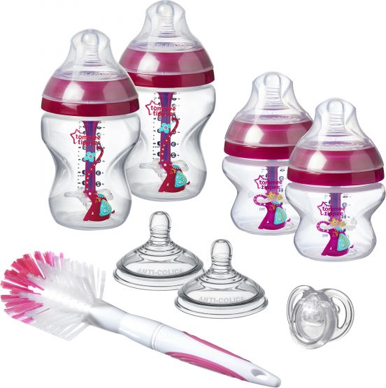 Tommee Tippee Sada kojeneckých lahviček C2N ANTI-COLIC s kartáčem Pink - obrázek 1