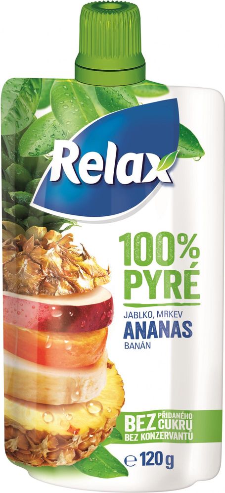 Relax 100% pyré Jablko-Mrkev-ANANAS-Banán 12x 120g - obrázek 1