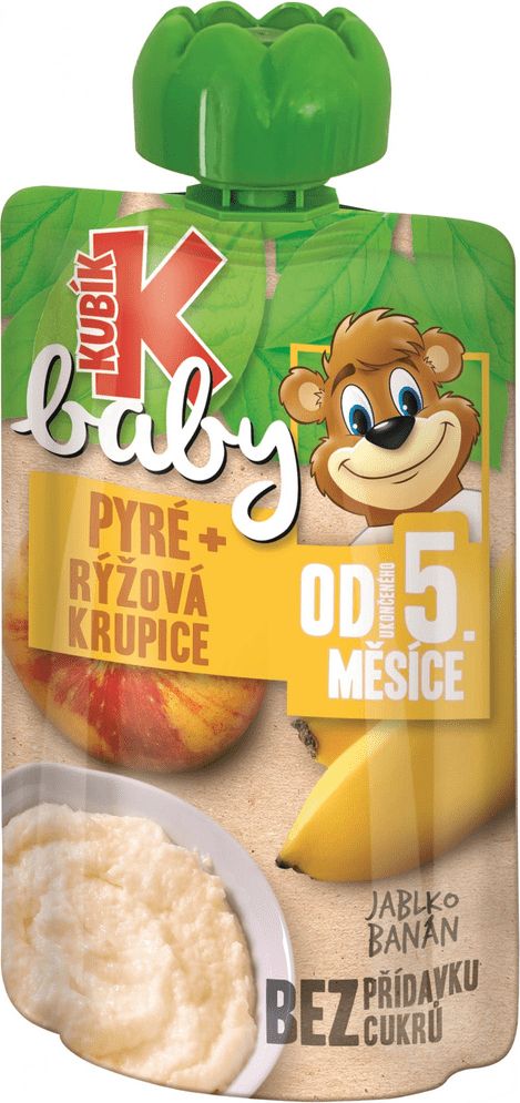 Kubík Baby Jablko-Banán-Rýžová KRUPICE 12x100g - obrázek 1