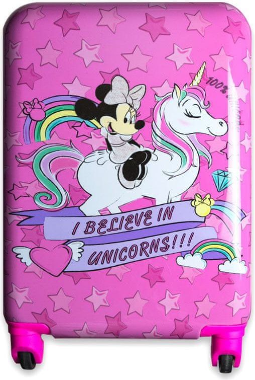 Eplusm Dětský cestovní kufr ABS na kolečkách "Minnie mouse" - růžová - obrázek 1
