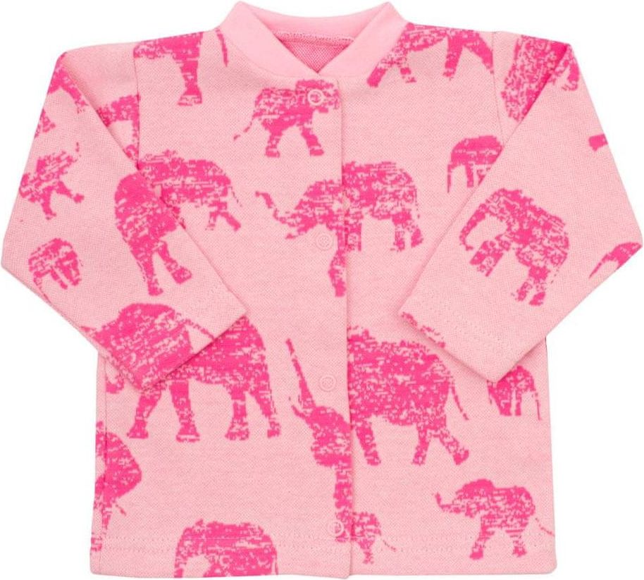 BABY SERVICE Kojenecký kabátek Baby Service Sloni Barva: Růžová, Velikost: 56 (0-3m) - obrázek 1