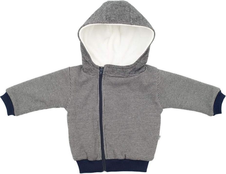 BABY SERVICE Zimní kojenecký kabátek s kapucí Baby Service Retro Barva: Šedá, Velikost: 80 (9-12m) - obrázek 1