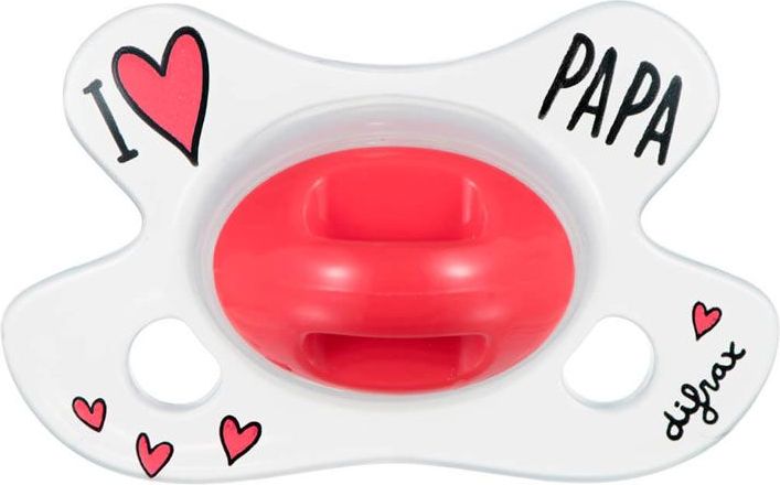 Silikonové šidítko Difrax Natural I Love Papa 6m+ - obrázek 1
