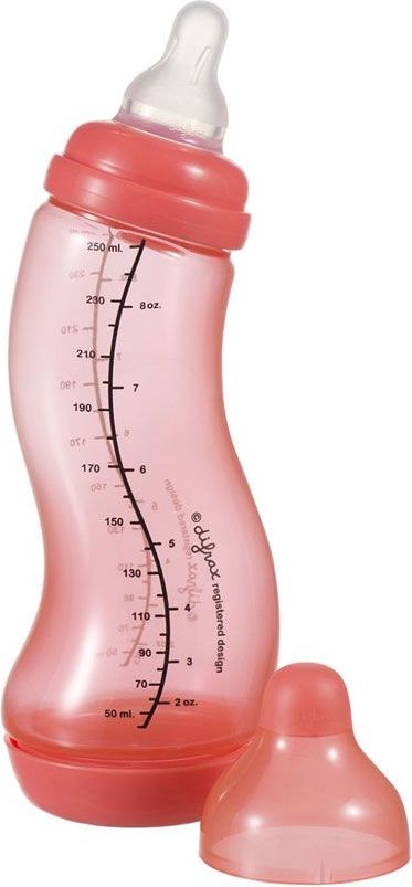 Kojenecká S-lahvička antikoliková 250 ml Difrax Korálová 2020 - obrázek 1