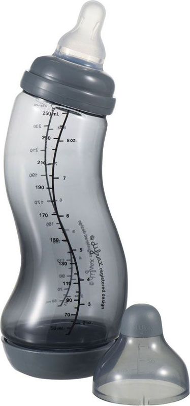 Kojenecká S-lahvička antikoliková 250 ml Difrax Šedá 2020 - obrázek 1