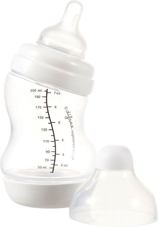 Kojenecká S-lahvička antikoliková široká 200 ml Difrax Bílá 2020 - obrázek 1