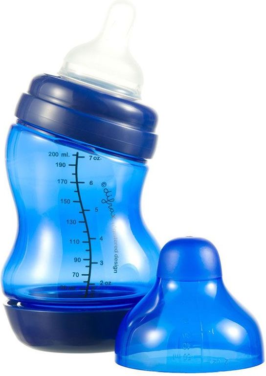 Kojenecká S-lahvička antikoliková široká 200 ml Difrax Tmavě Modrá 2020 - obrázek 1