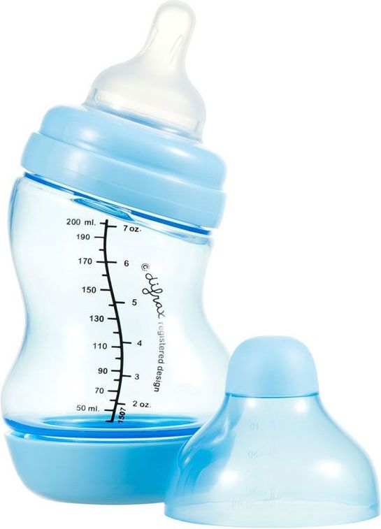 Kojenecká S-lahvička antikoliková široká 200 ml Difrax Světle Modrá 2020 - obrázek 1
