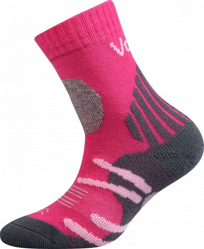 Horalik TM. Růžová/Antracit VOXX dětské ponožky vyteplené (30-34 (20-22 cm)) - Fuski BOMA s.r.o. - obrázek 1