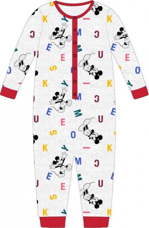 E plus M - Chlapecké / dětské pyžamo overal Mickey Mouse / Disney - šedé 110 - 116 - obrázek 1