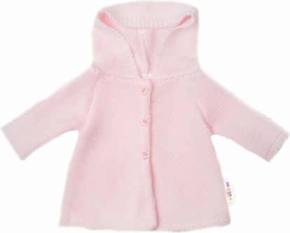 Baby Nellys Kojenecký svetřík s kapucí, áčkový střih - růžový, Velikost koj. oblečení 56 (1-2m) - obrázek 1