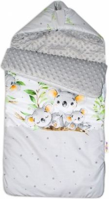 Bavlněný fusak Baby Nellys, minky, Medvídek Koala, 47 x 95 cm - šedý - obrázek 1
