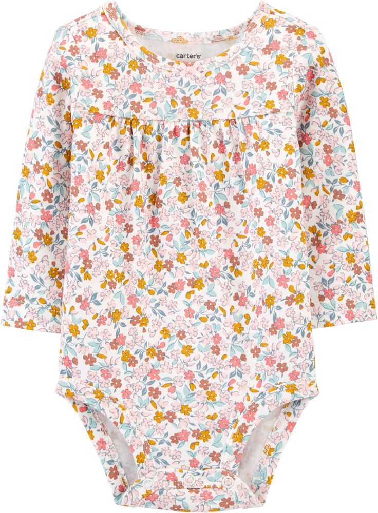 CARTER'S Body dlouhý rukáv Floral dívka NB - obrázek 1