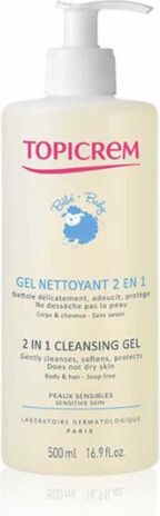 Topicrem Mycí gel na tělo a vlasy pro děti od narození 2 v 1 BABY (Cleansing Gel) 500 ml - obrázek 1