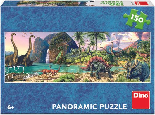 Puzzle 150 Dinosauři u jezera - obrázek 1