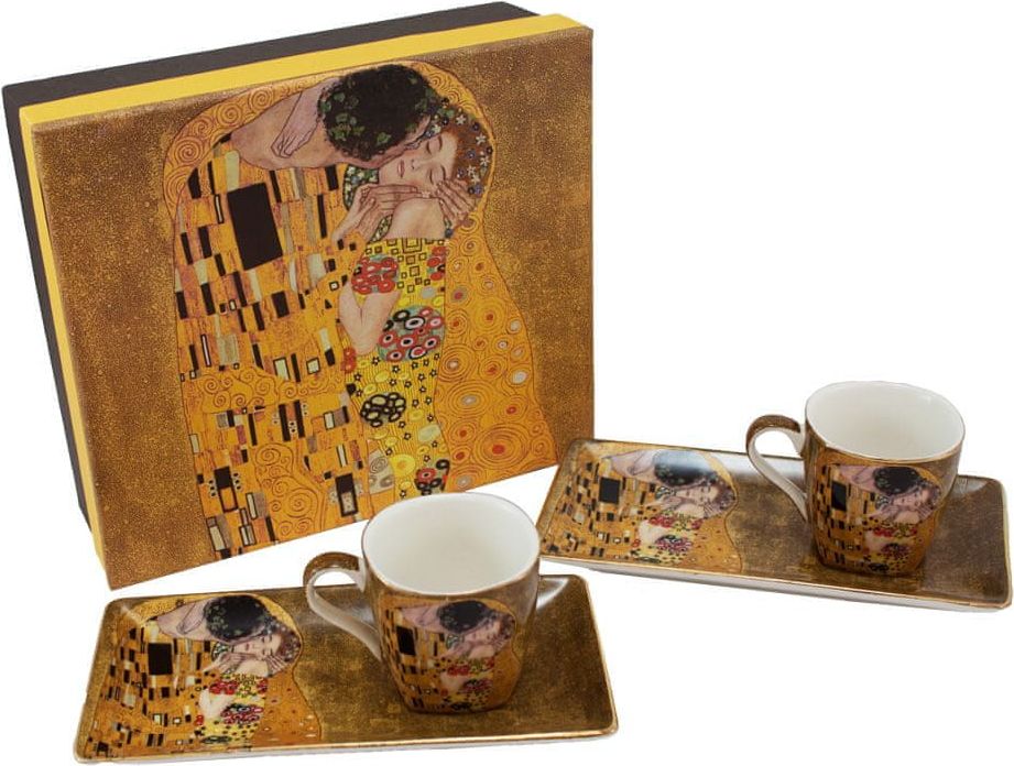 Home Elements Espresso šálky s podtácky, 90 ml - Klimt, II. jakost - obrázek 1