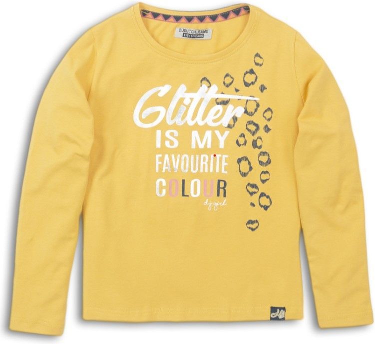 DJ-Dutchjeans dívčí tričko Glitter 104 žlutá - obrázek 1