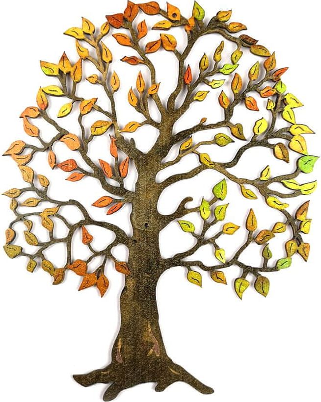 AMADEA Dřevěný strom, barevná závěsná dekorace, výška 20 cm - obrázek 1