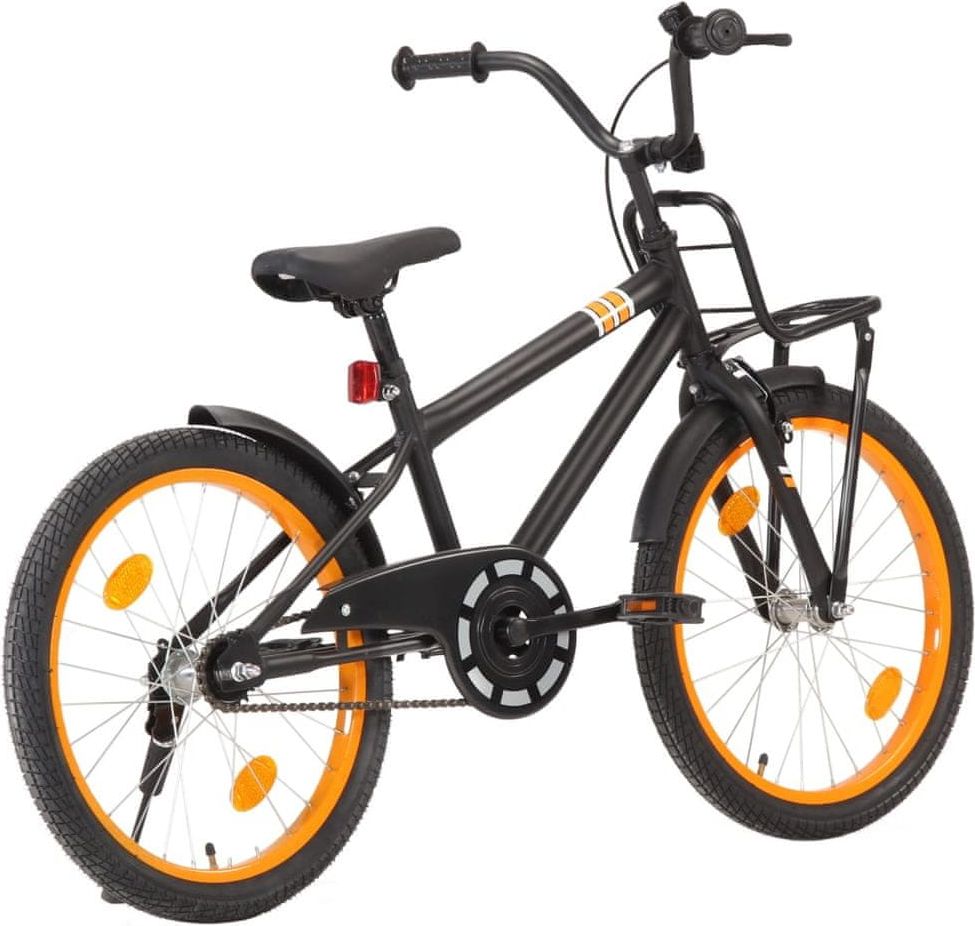 shumee Dětské kolo s předním nosičem 20'' černo-oranžové - obrázek 1