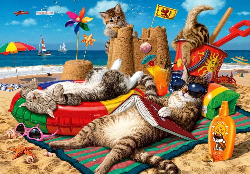 AnaTolian Puzzle Kočky na pláži 260 dílků - obrázek 1
