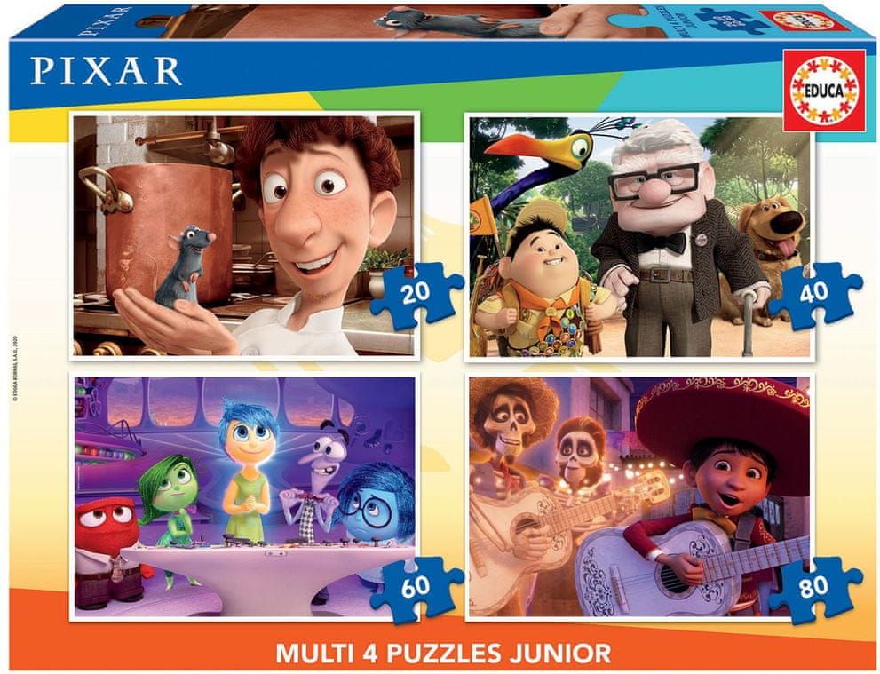 Educa Puzzle Pixar - pohádky 4v1 (20,40,60,80 dílků) - obrázek 1