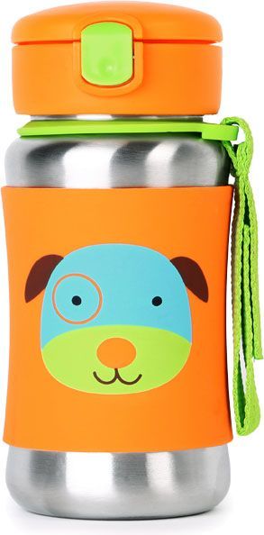 SKIP HOP Zoo Láhev na vodu nerezová 350 ml - Pejsek - obrázek 1