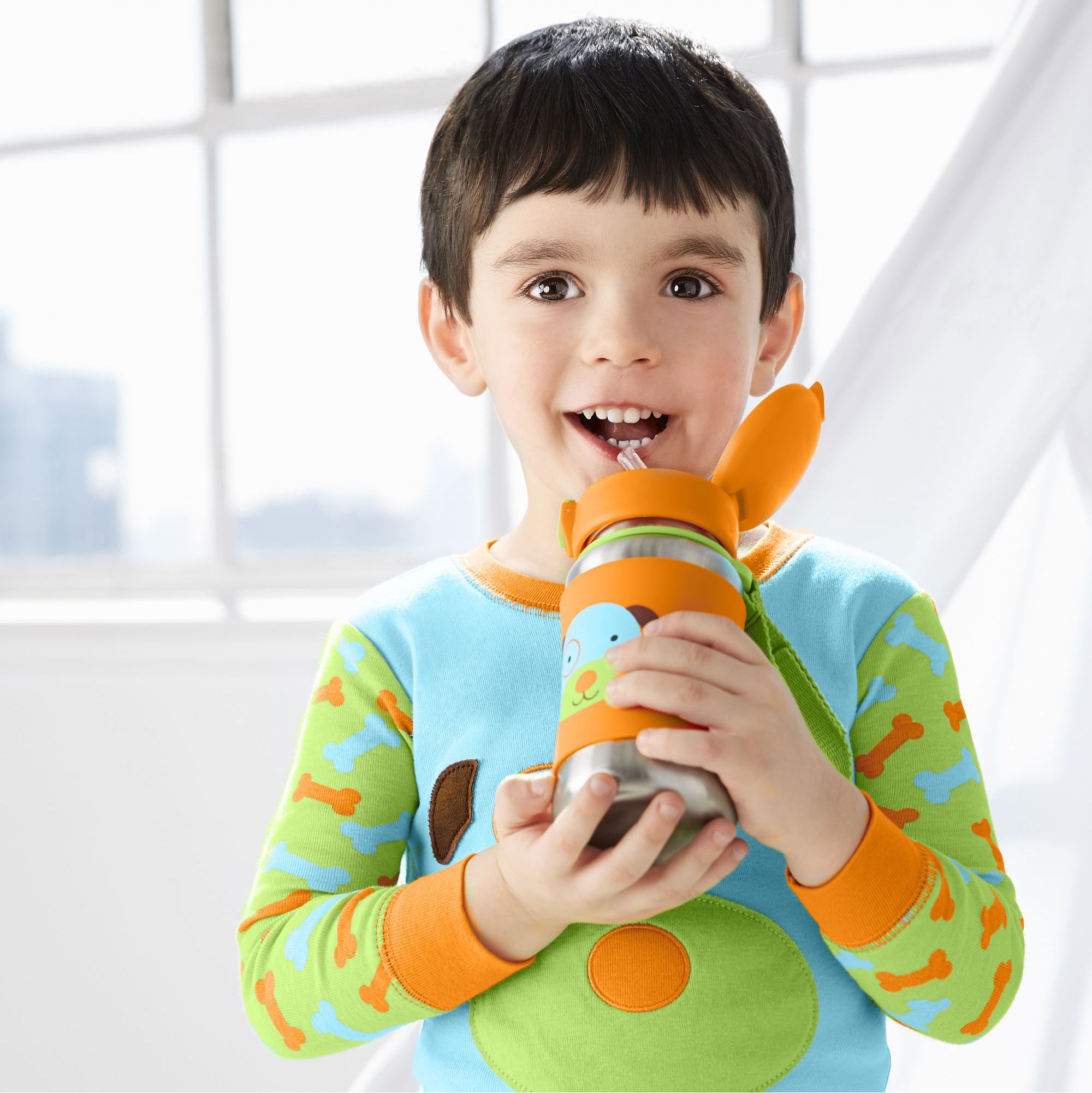SKIP HOP Zoo Láhev na vodu nerezová 350 ml - Pejsek - obrázek 2