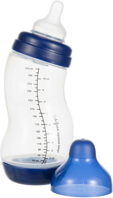 Kojenecká S-lahvička antikoliková široká 310 ml Difrax Tmavě Modrá 2020 - obrázek 1