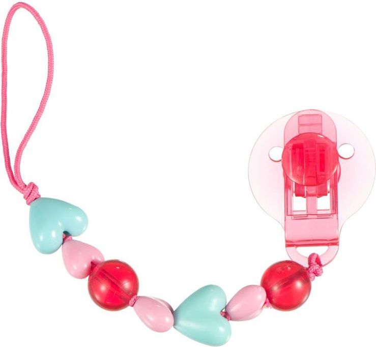 Klip na dudlík Difrax Little Hearts Pink 2020 - obrázek 1