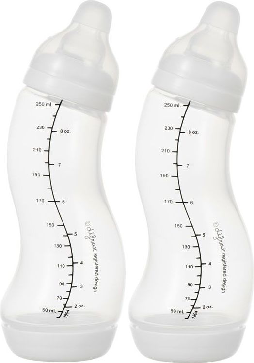 Sada 2 ks kojeneckých S-lahviček antikolik 250 ml Difrax Bílá/Bílá 2020 - obrázek 1