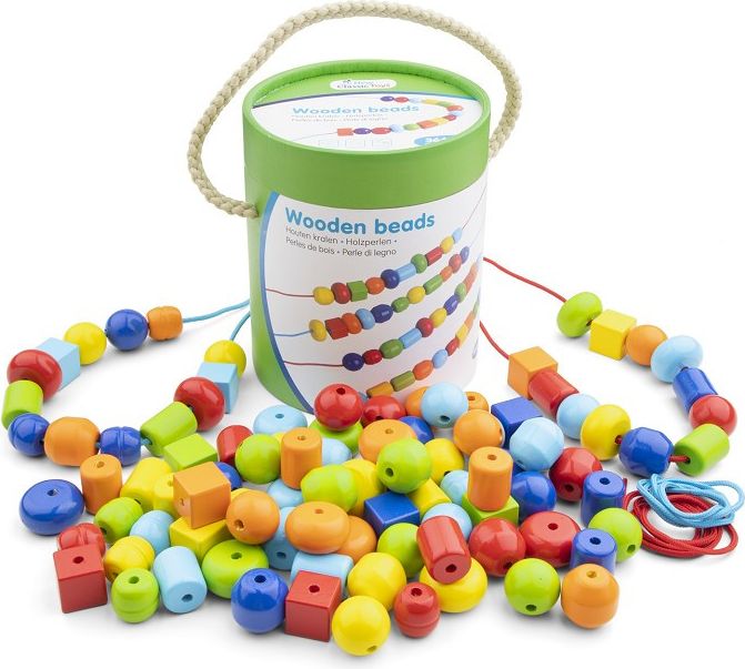 New Classic Toys Dřevěné korálky 100 kusů - obrázek 1