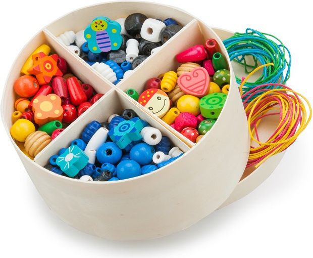New Classic Toys Dřevěné navlékací korálky 260g - obrázek 1