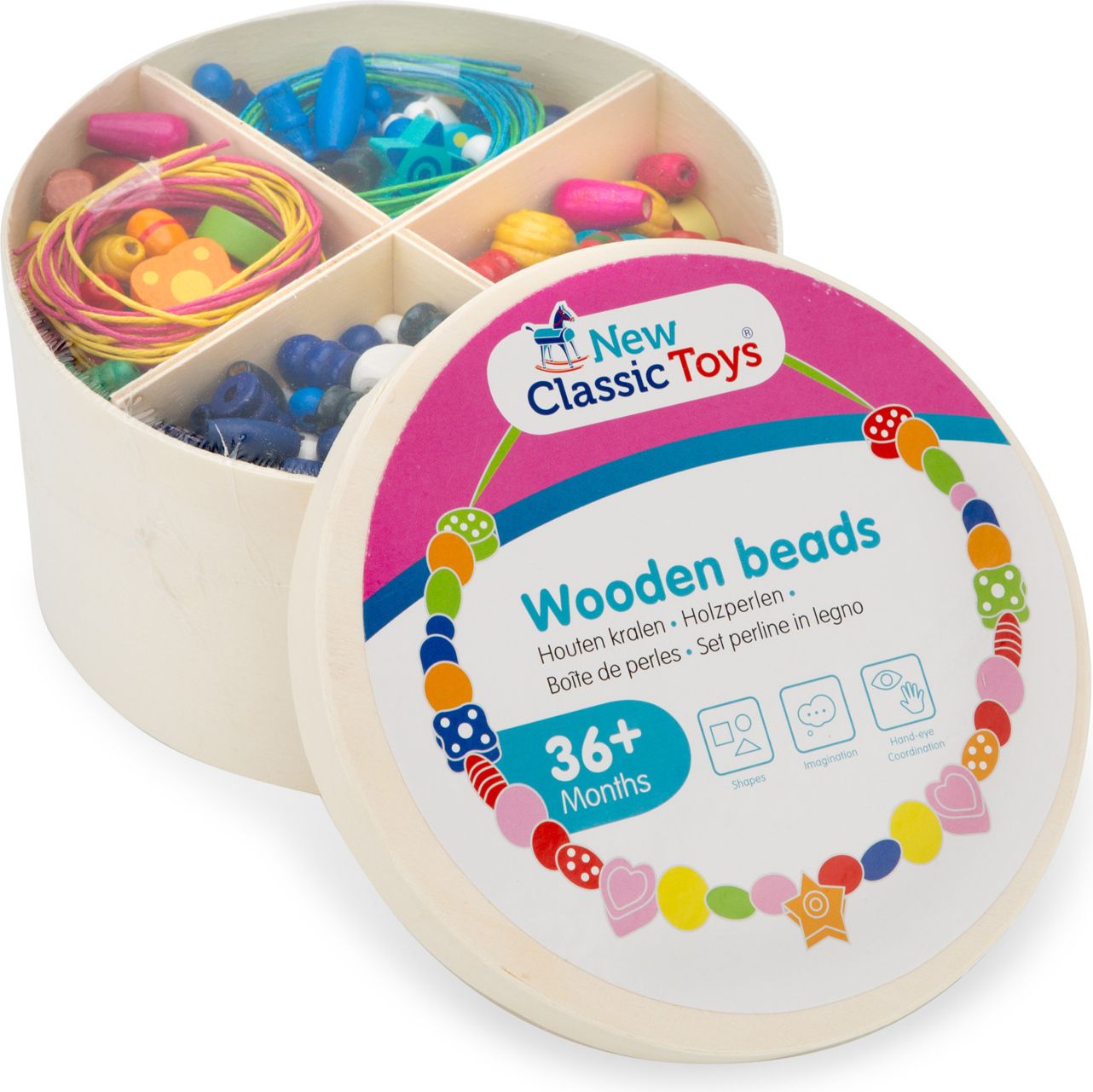 New Classic Toys Dřevěné navlékací korálky 260g - obrázek 2
